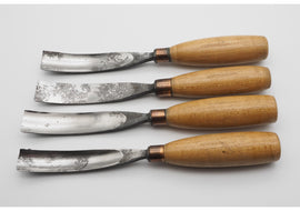 Set of Four J. B. Addis Sow-back Carving Gouges