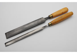 2 Good Boxwood Handled Paring Gouges