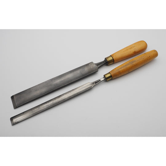 2 Good Boxwood Handled Paring Gouges