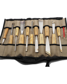 Superb Roll of 11 Pfeil Swiss Carving Chisels