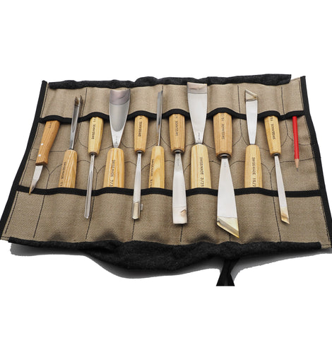 Superb Roll of 11 Pfeil Swiss Carving Chisels