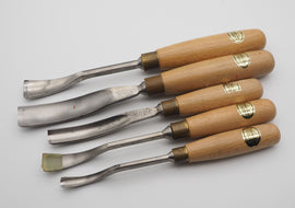 Set of 5 Basically Unused Ashley Iles Carving Chisels