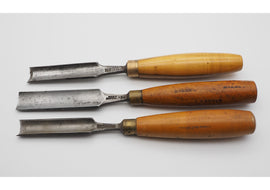 3 Good Boxwood Handled Cabinetmakers Gouges