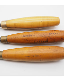 3 Good Boxwood Handled Cabinetmakers Gouges