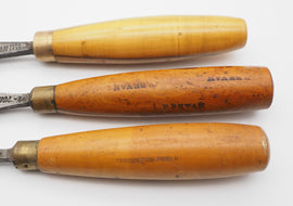 3 Good Boxwood Handled Cabinetmakers Gouges