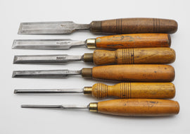 6 Decent 19th Century Bevel-Edged Chisels