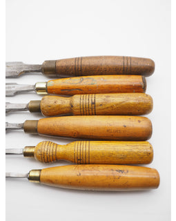 6 Decent 19th Century Bevel-Edged Chisels