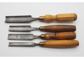4 Large Size Cabinetmakers Gouges With Boxwood Handles