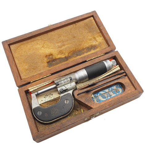 Etalon Switzerland Micrometer in Original Wooden Box
