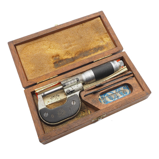 Etalon Switzerland Micrometer in Original Wooden Box