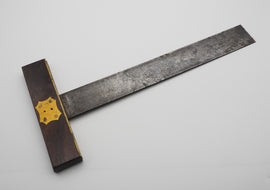 Stunnng Quality Rosewood & Brass Adjustable T Square