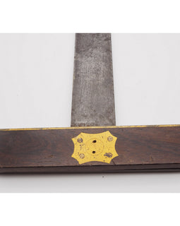 Stunnng Quality Rosewood & Brass Adjustable T Square