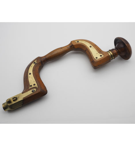 19th Century Brss Inalid Beech Button Chuck Brace