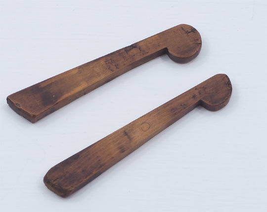 Pair of Early Boxwood Plow Plane Fence Wedges