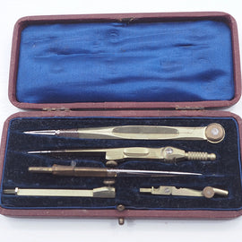 Small Cased Set of Drawing Instruments - Tool Bazaar