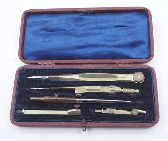 Small Cased Set of Drawing Instruments