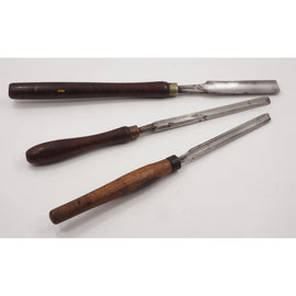 3 Good Early Turning Chisels, Sorby and Moulson Brothers