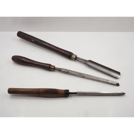 3 Good Early Turning Chisels, Sorby and Moulson Brothers