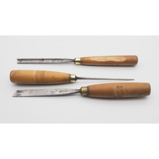 3 Good Carving Chisels by Mathieson & Melhuish
