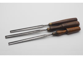3 Small Size Long Paring Gouges