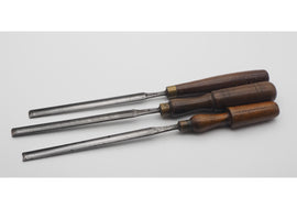3 Small Size Long Paring Gouges