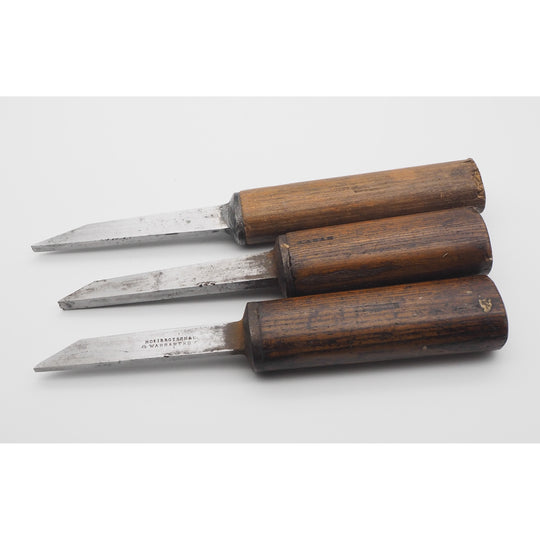 Three 19th Century Pig Sticker Mortice Chisels